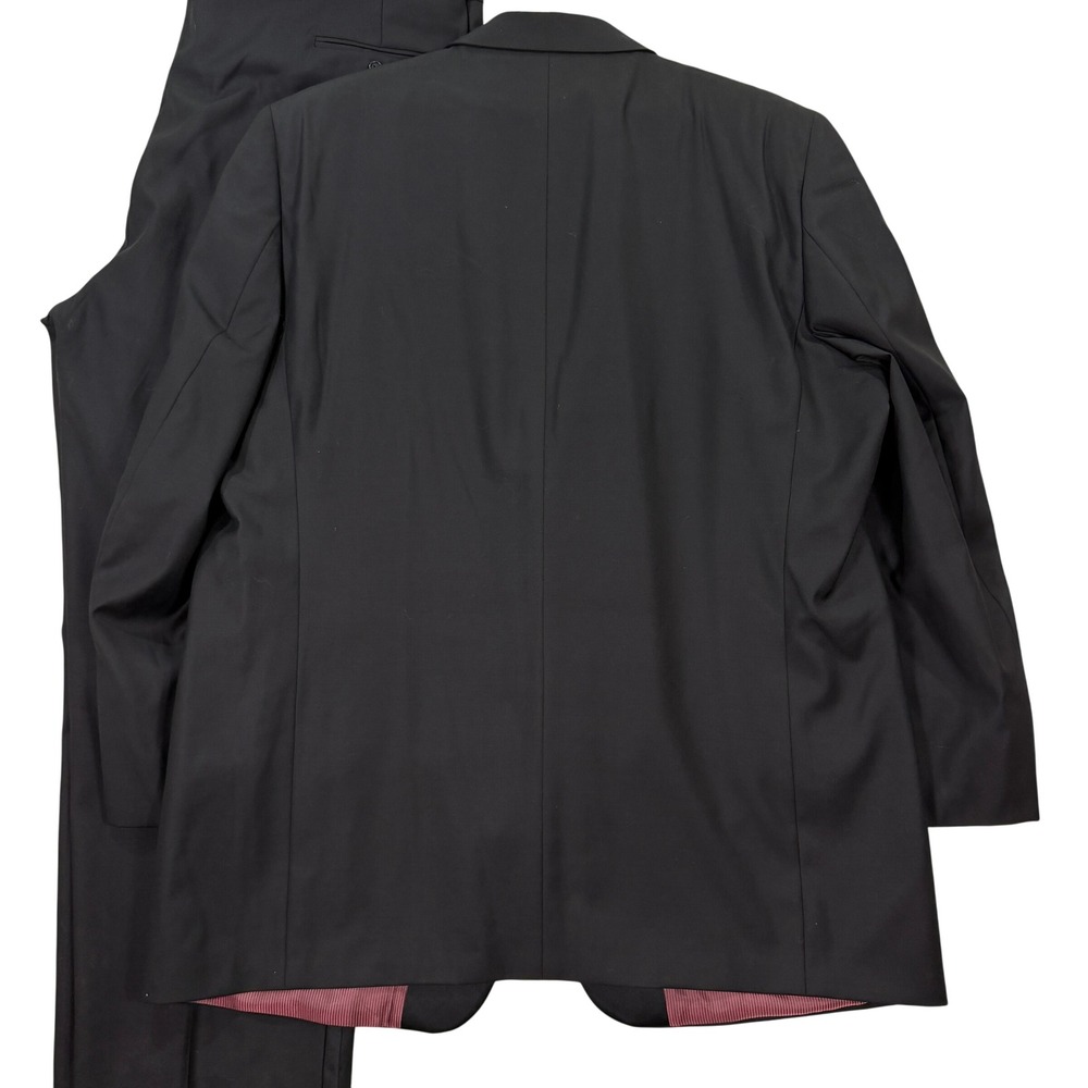 Jack Victor Mens 50XL Tuxedo Suit Black 3-Piece Silk Vest Super 100s Wool 44x32 - Picture 9 of 16
